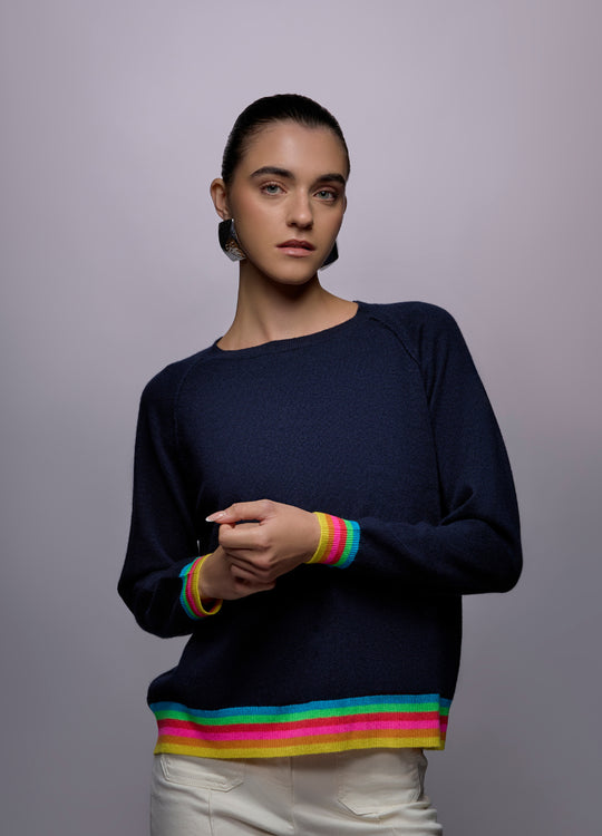 Cashmere Tipped Crew