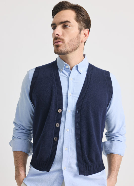 Men's Bloomsbury Button Waistcoat (Merino Blend)