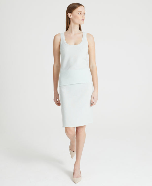 Denner women's cashmere Knee Length Skirt in Morning Dew