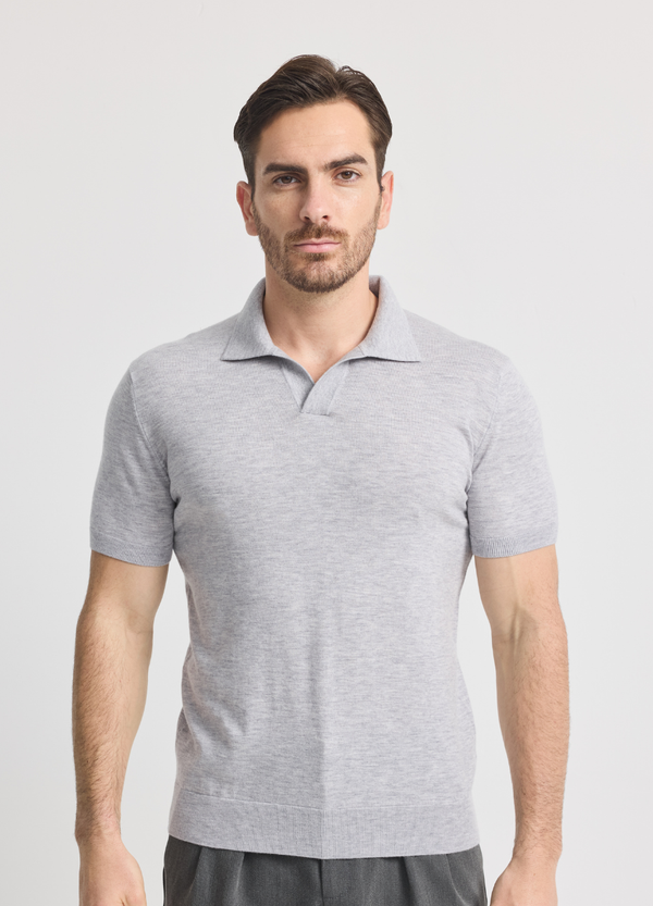 Denner men's Cashtouch merino Finsbury Polo in Team Grey