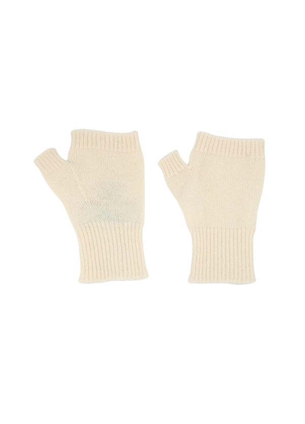 Denner women's cashmere Little Wristwarmers in Organic White