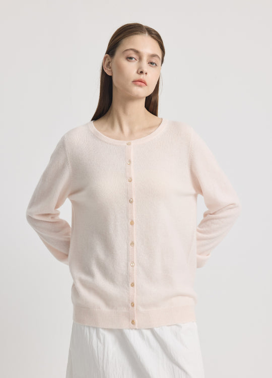 Cashmere Crew Neck Cardigan