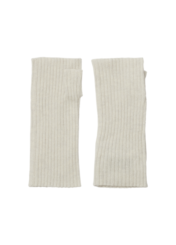 Denner women's cashmere Ribbed Wristwarmers in Haze