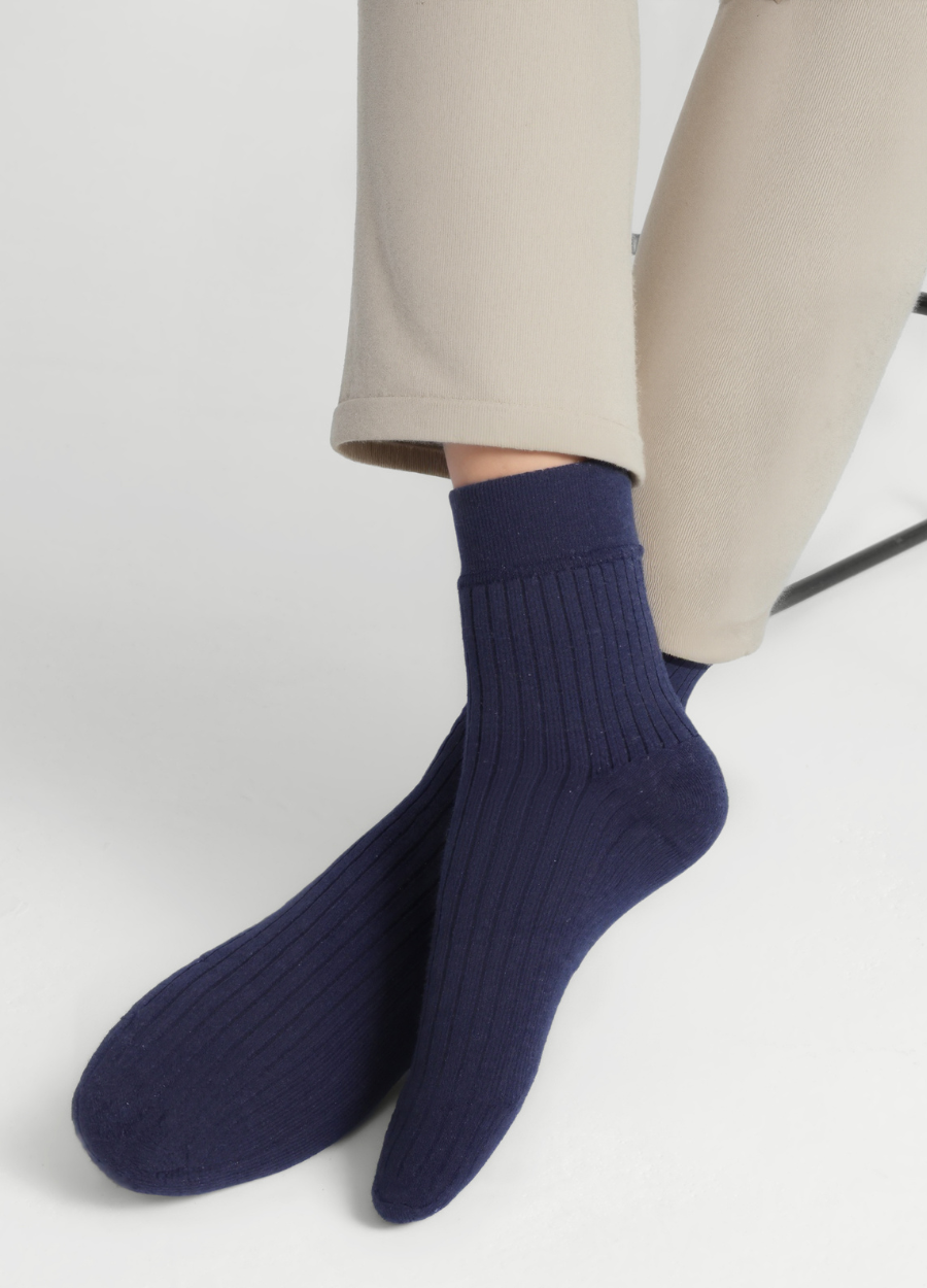 Cashmere Ladies Ribbed Socks