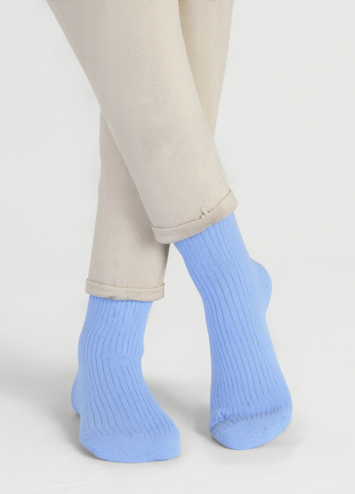 Denner cashmere Ribbed Socks in Splash, view 3