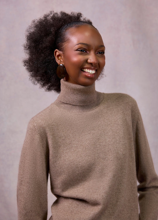 Cashmere Polo-Neck Top