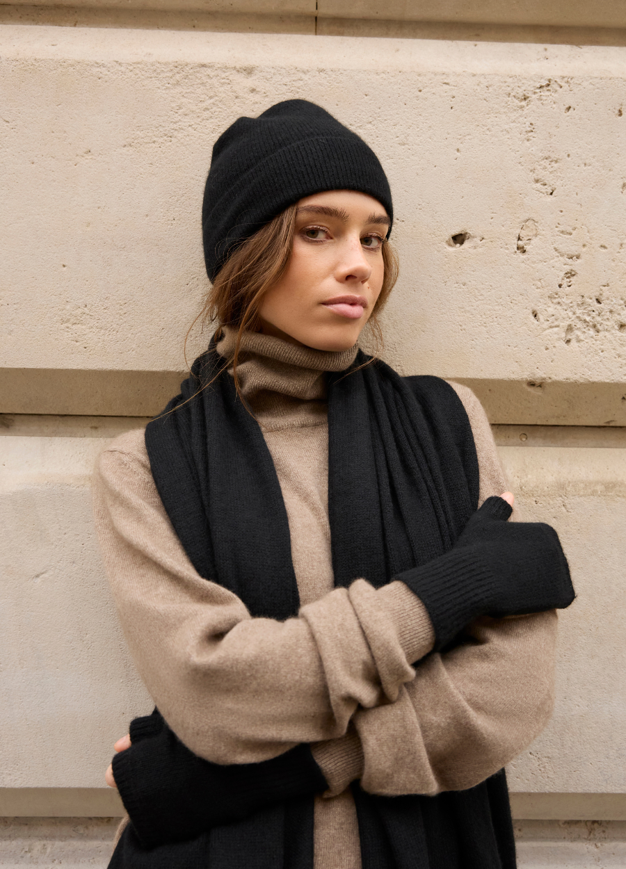 Denner cashmere Travelwrap with little cashmere wrist warmers