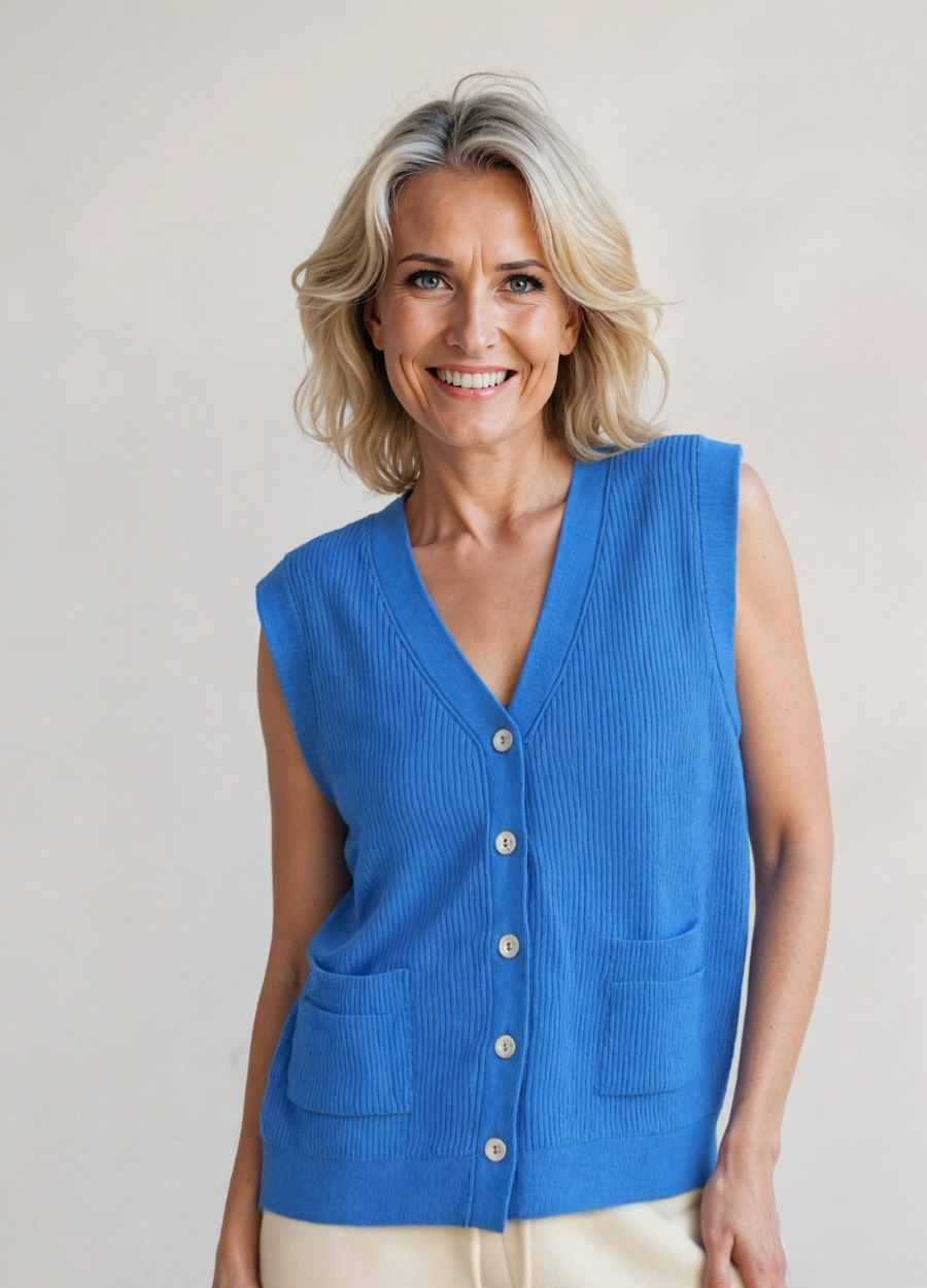 Cashmere Sleeveless Ribbed Gilet