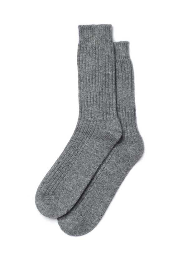 Denner men's cashmere Socks in Mid Grey