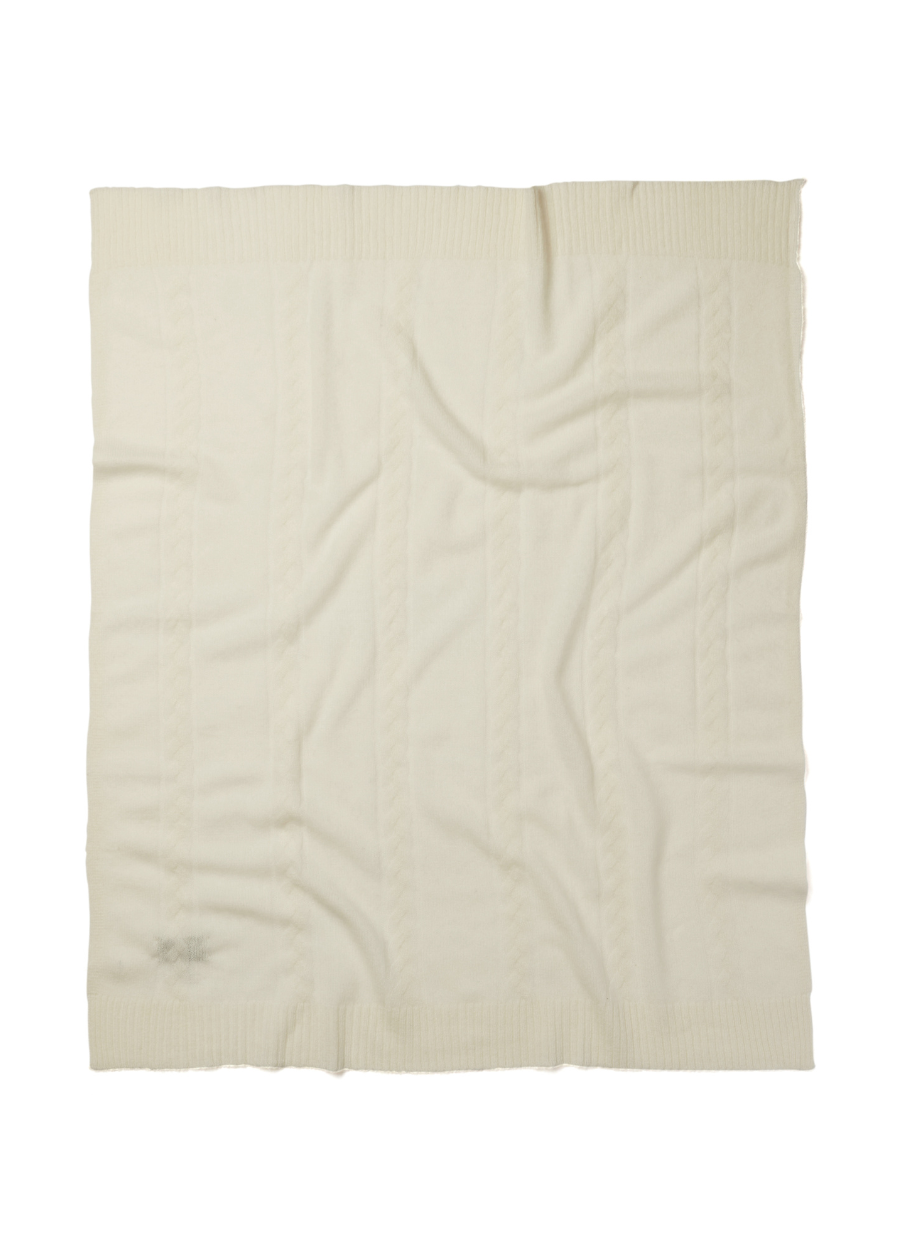 Denner cashmere Baby Blanket in Organic White, view 2