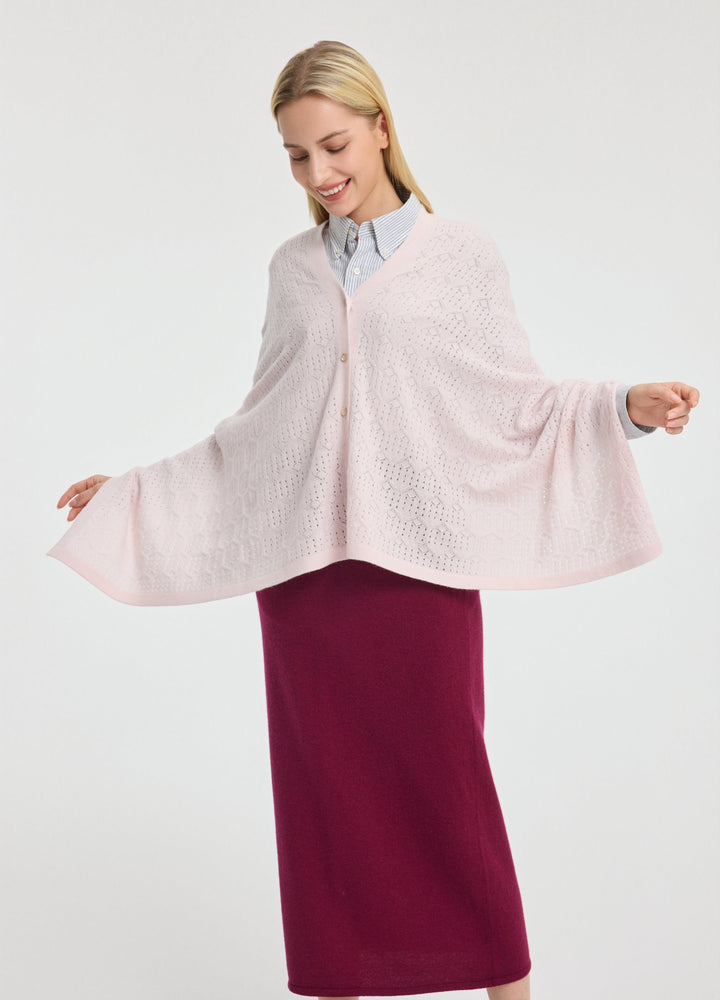 Cashmere Amelia Openwork Poncho