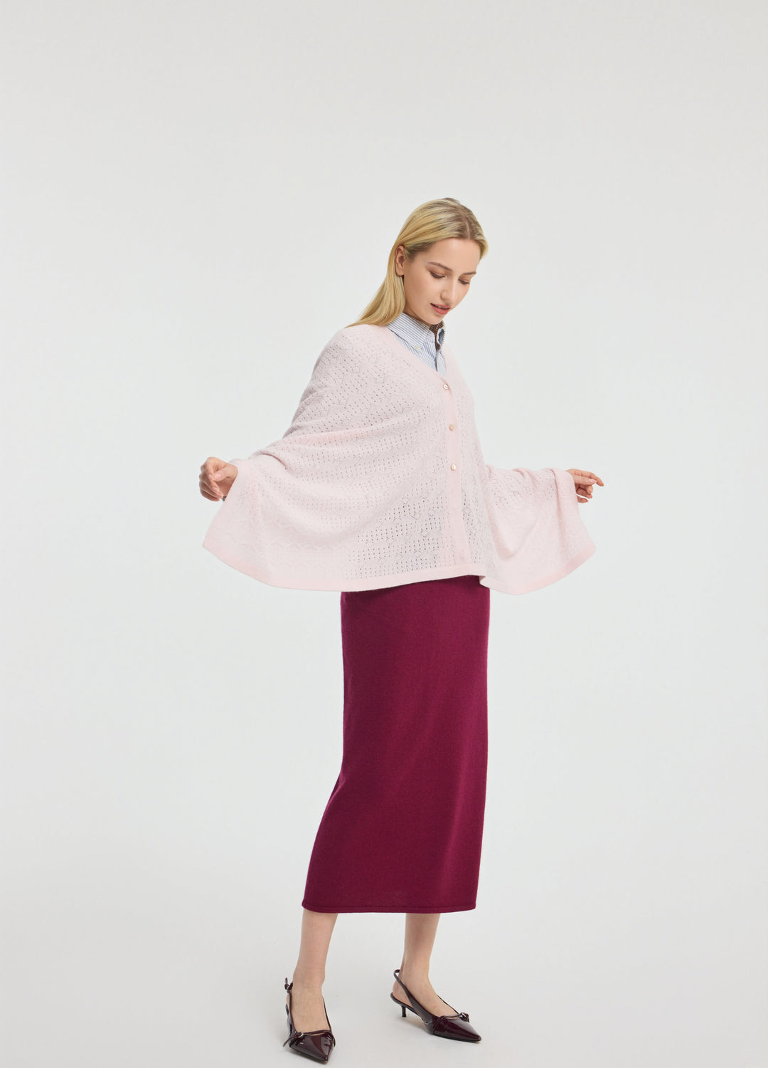 Cashmere Amelia Openwork Poncho