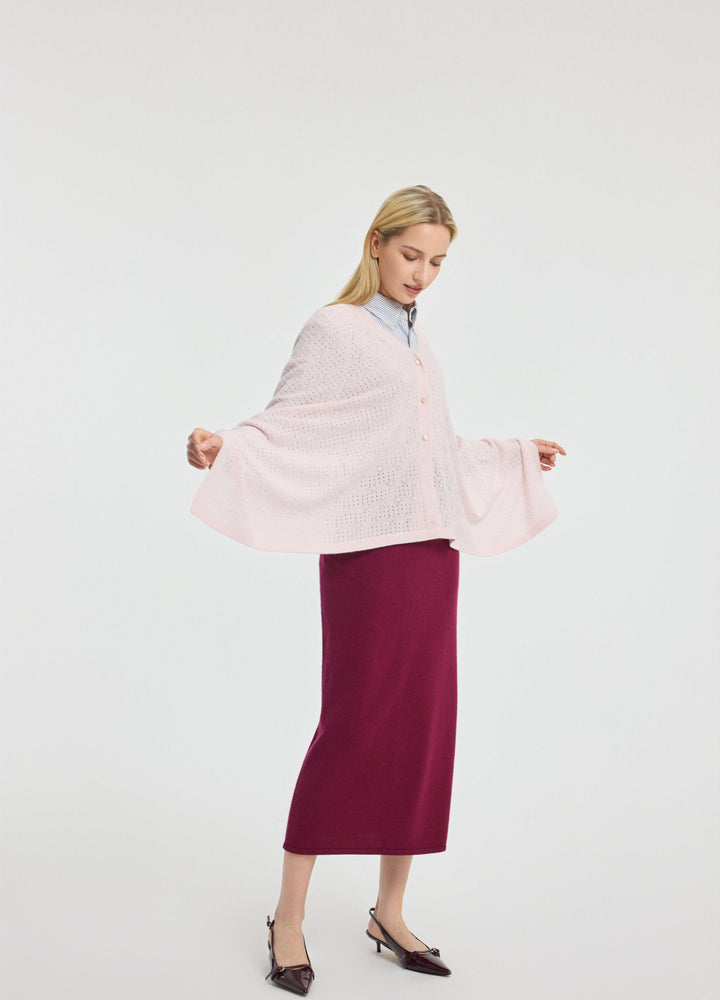 Cashmere Amelia Openwork Poncho