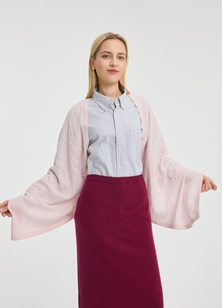 Cashmere Amelia Openwork Poncho