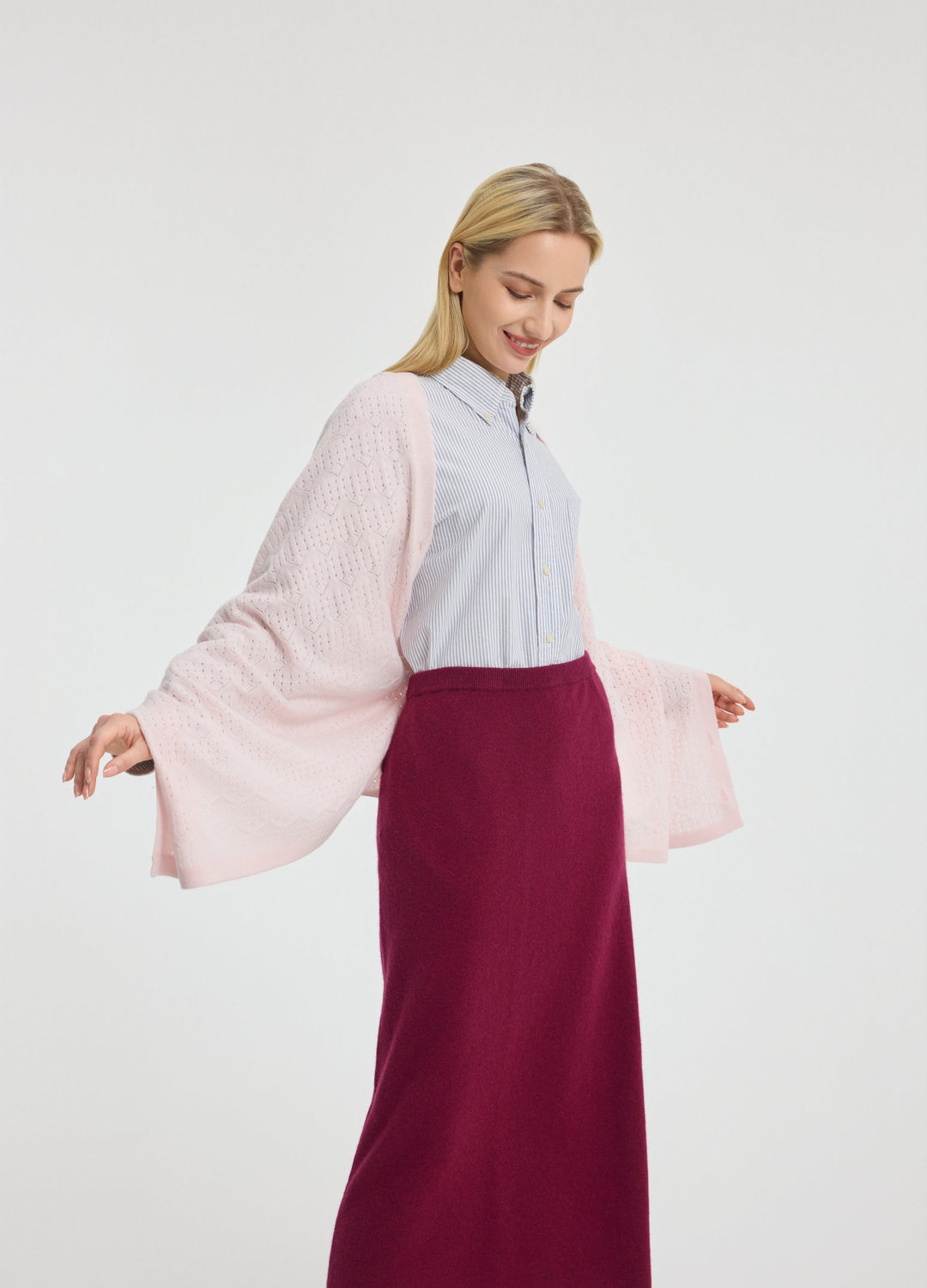 Cashmere Amelia Openwork Poncho