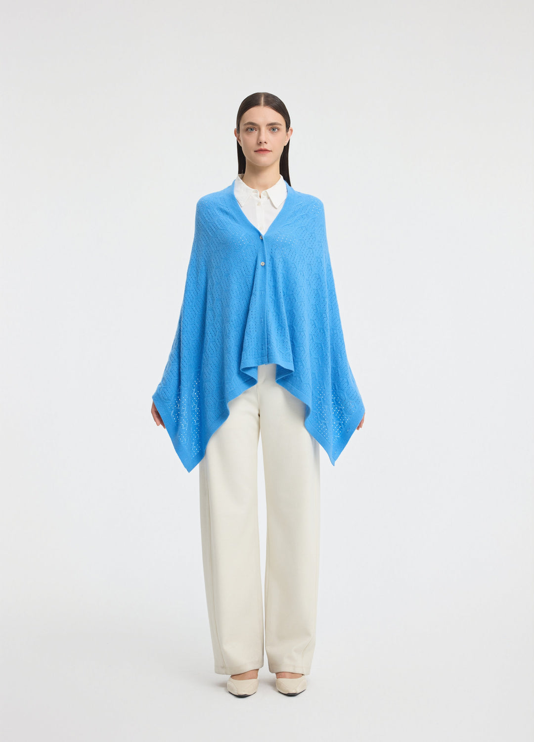 Cashmere Amelia Openwork Poncho