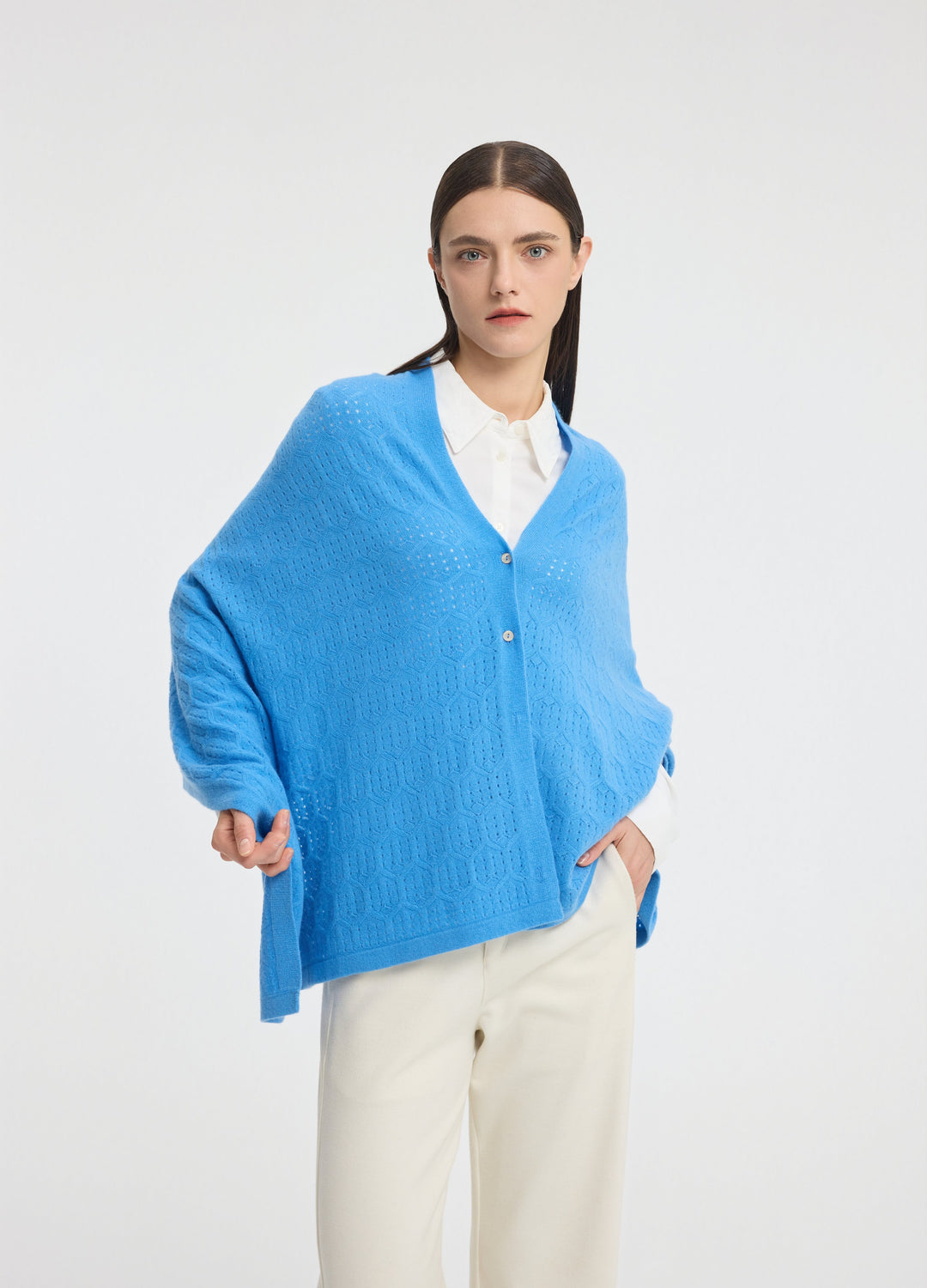 Cashmere Amelia Openwork Poncho