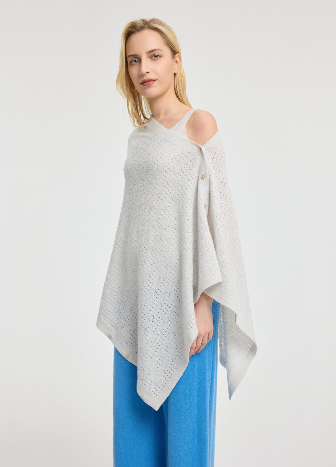 Cashmere Amelia Openwork Poncho