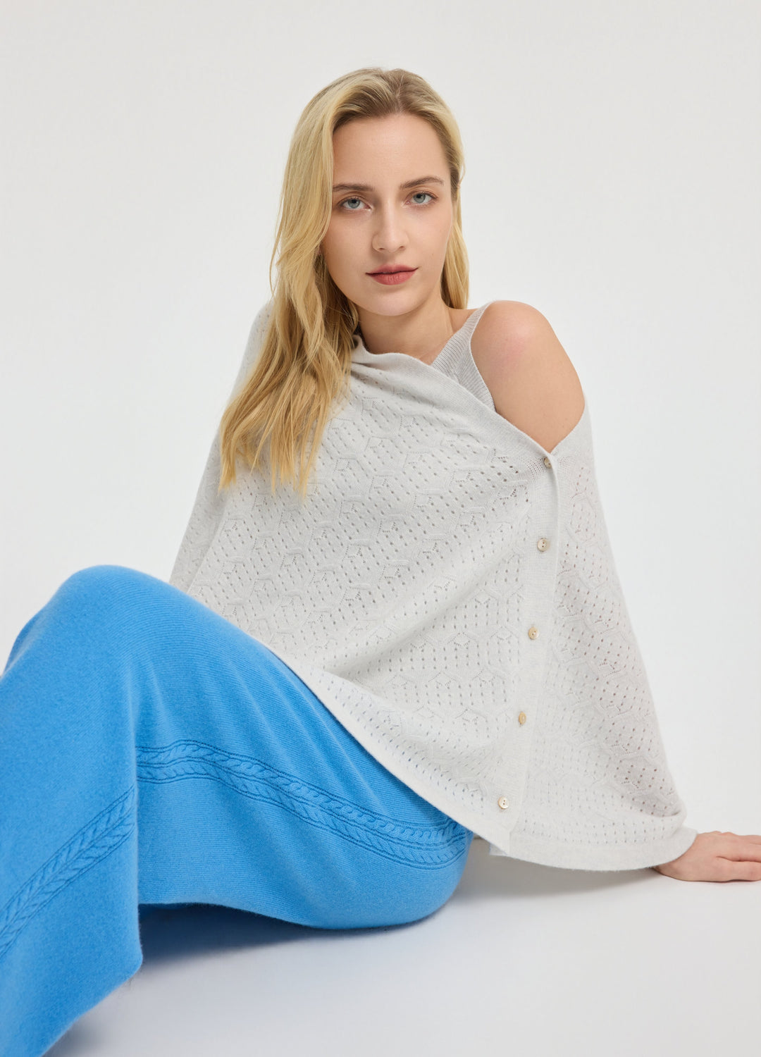 Cashmere Amelia Openwork Poncho