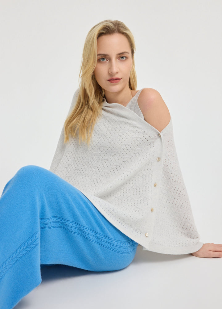 Cashmere Amelia Openwork Poncho