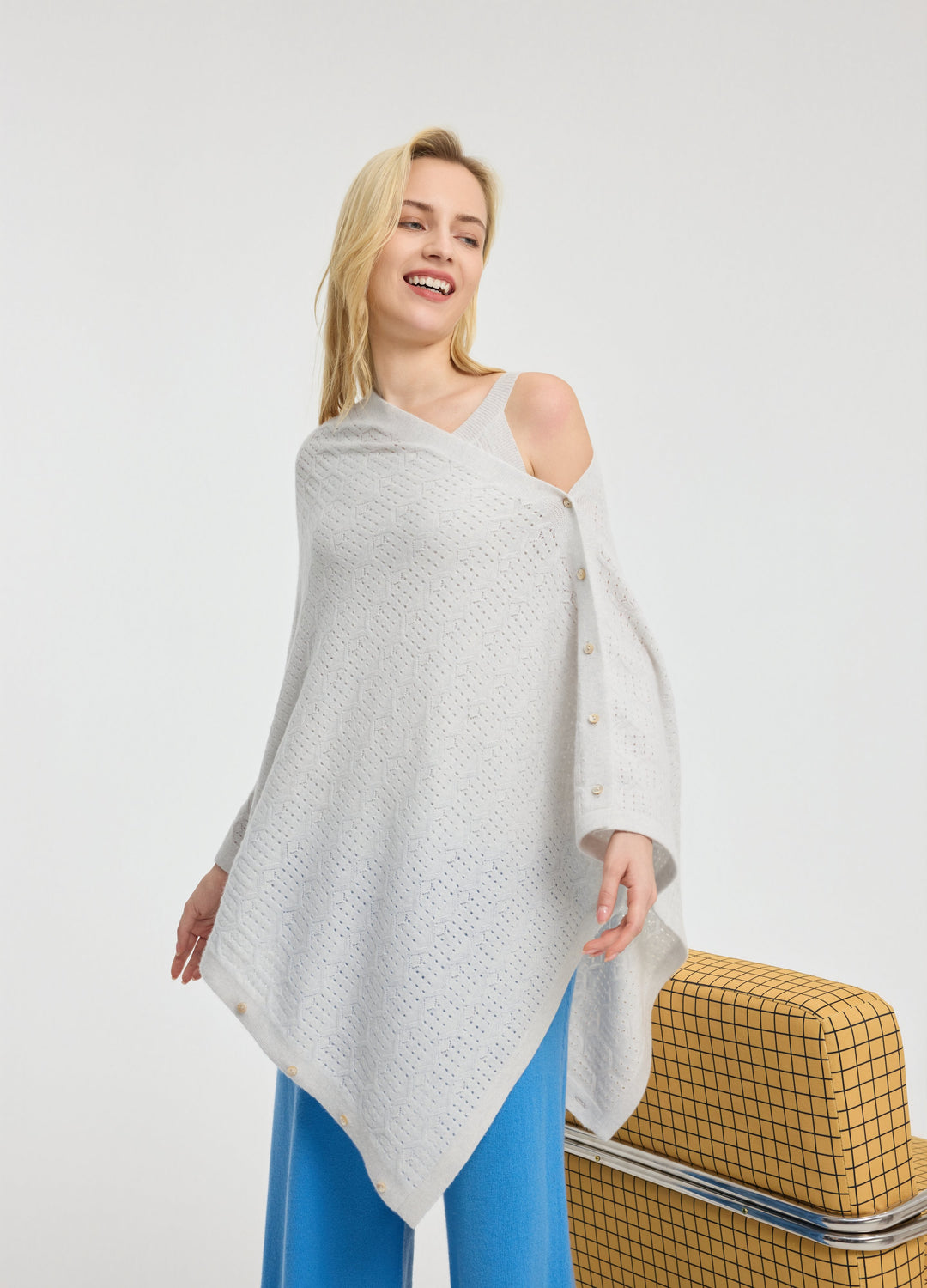 Cashmere Amelia Openwork Poncho