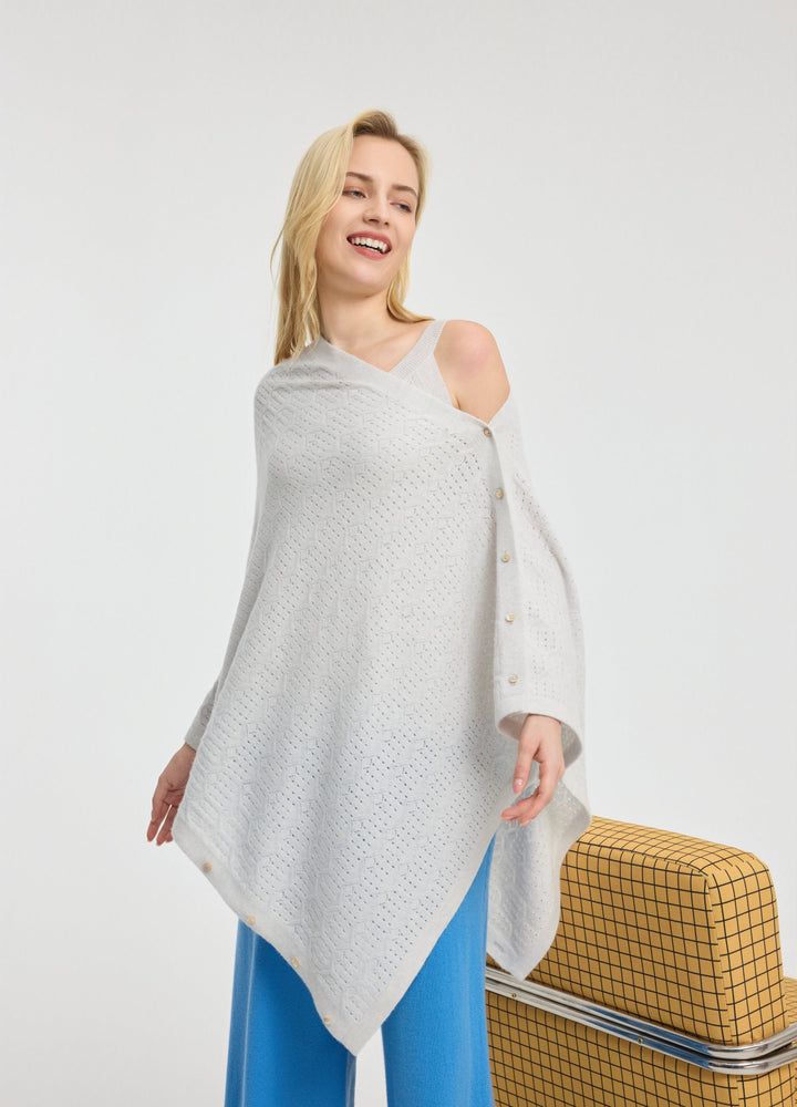 Cashmere Amelia Openwork Poncho