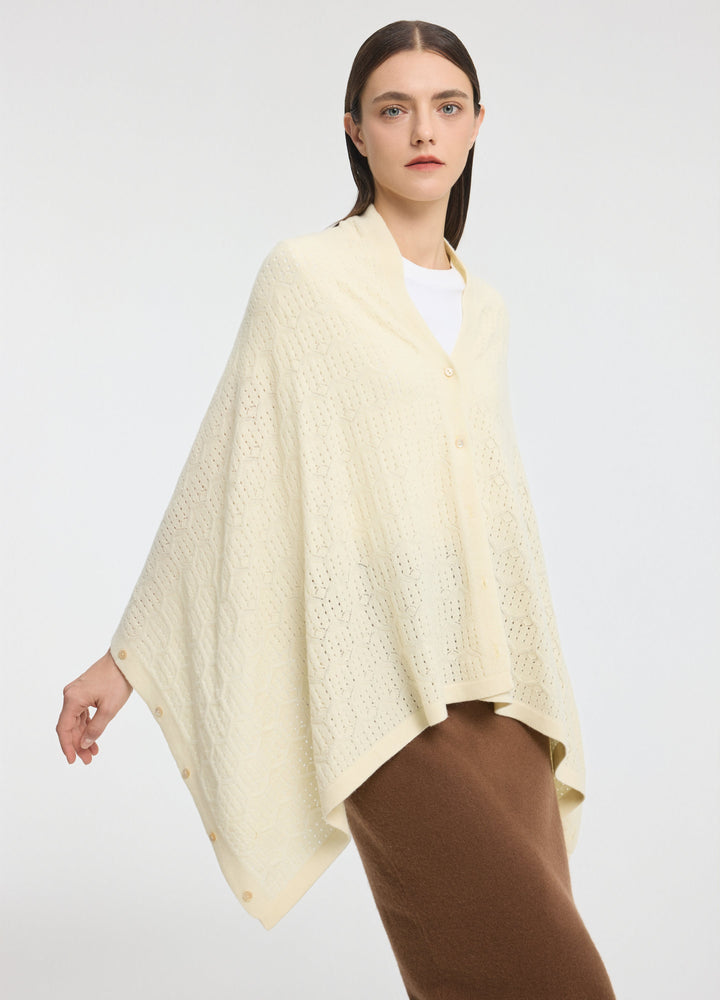 Cashmere Amelia Openwork Poncho