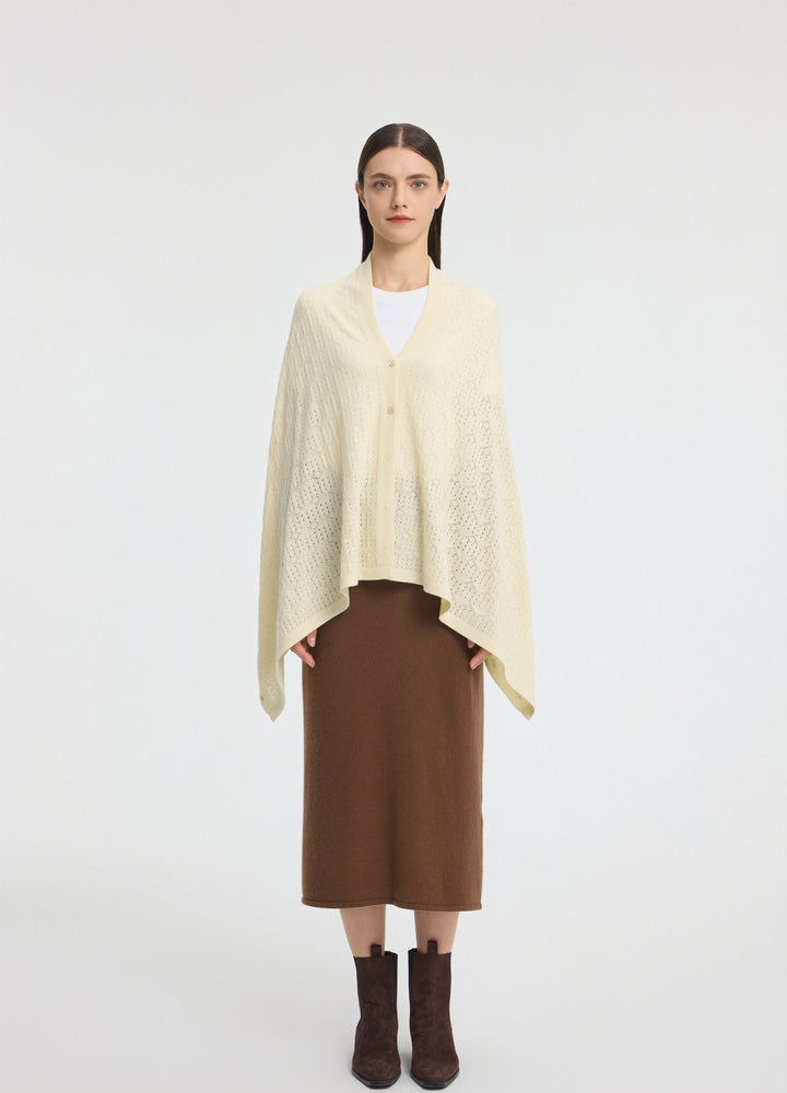 Cashmere Amelia Openwork Poncho