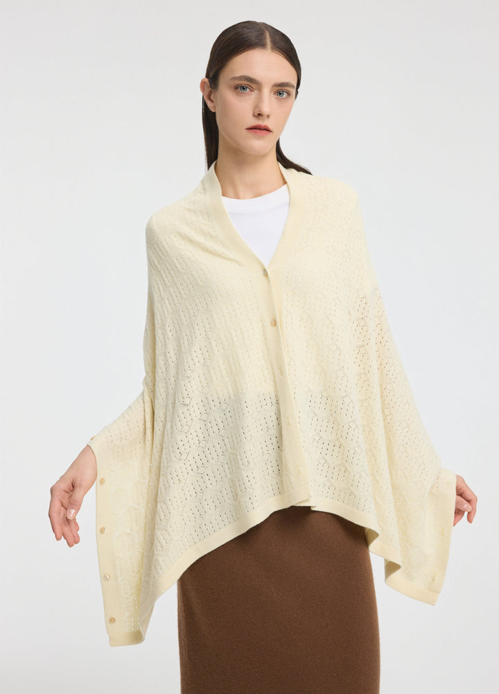 Cashmere Amelia Openwork Poncho