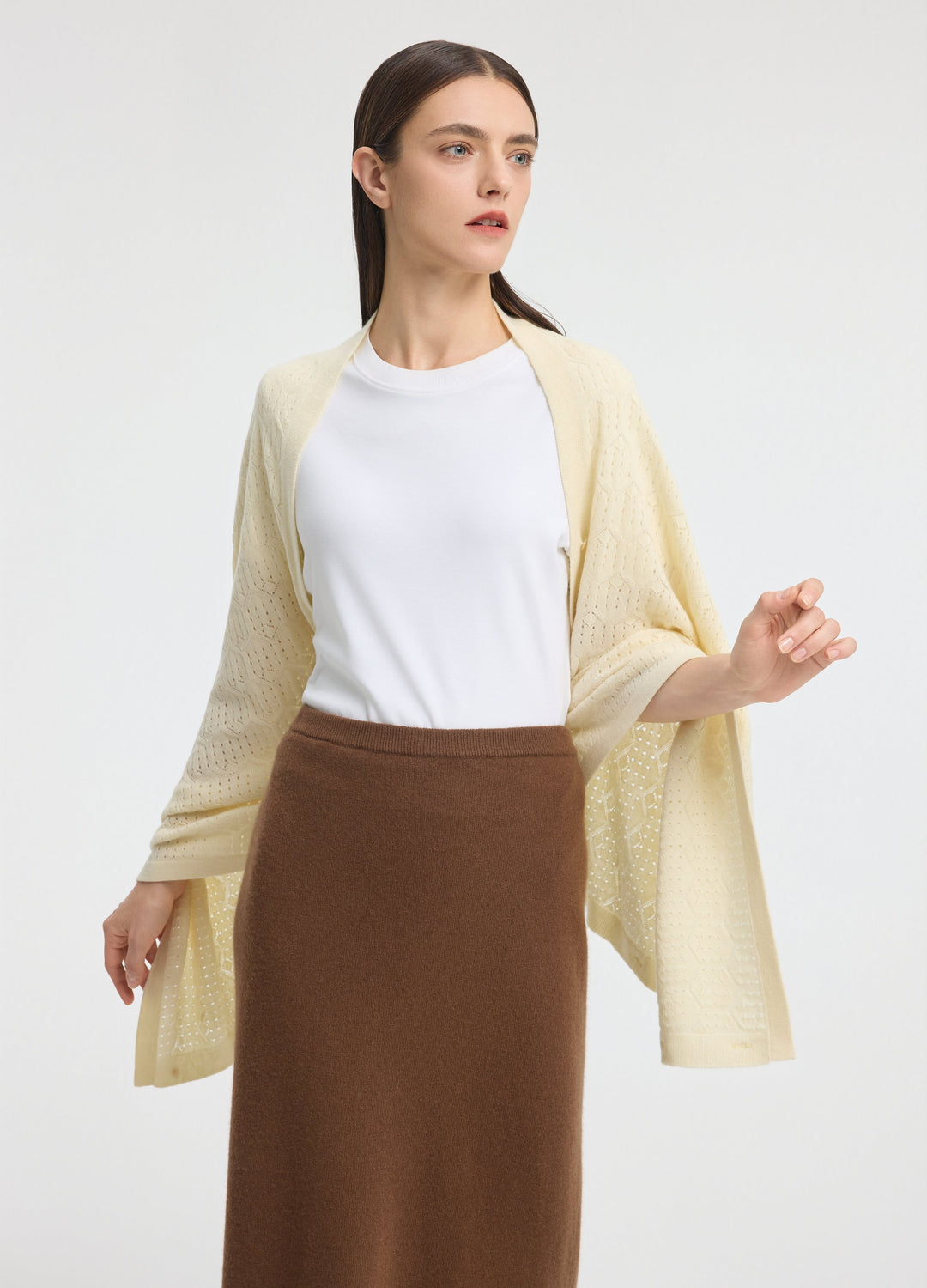 Cashmere Amelia Openwork Poncho