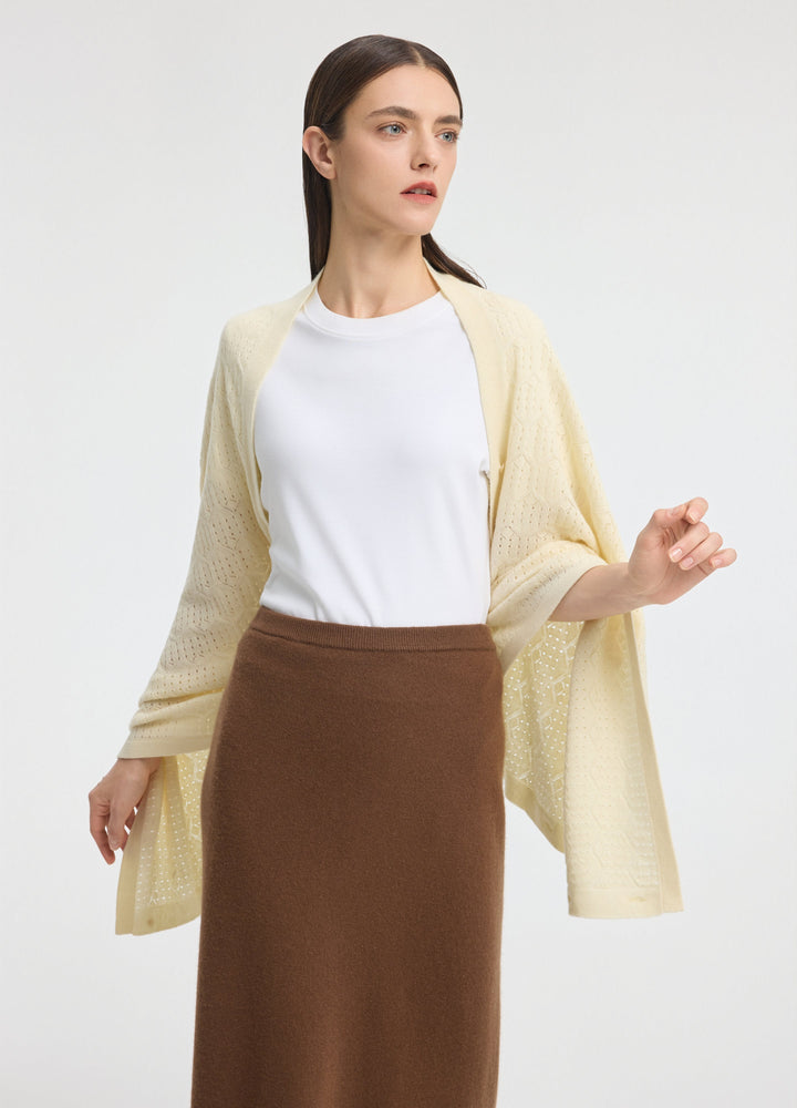 Cashmere Amelia Openwork Poncho