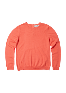 Cashmere Button Back Crew Neck