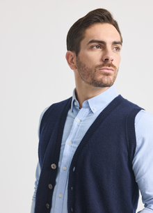Men's Bloomsbury Button Waistcoat (Merino Blend)