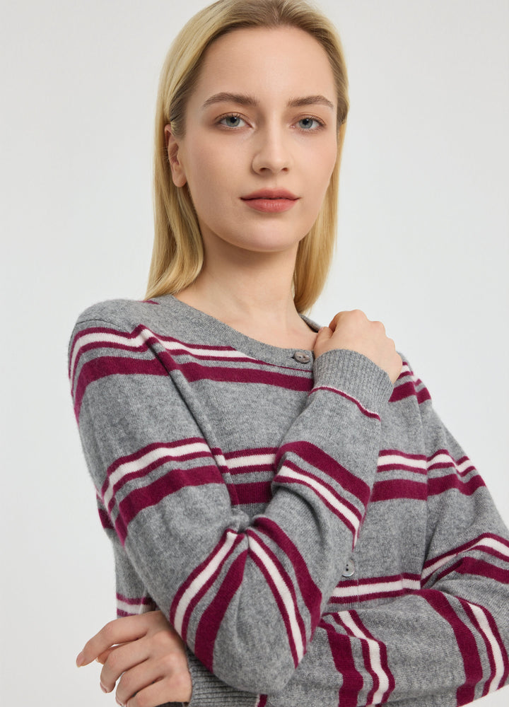 Cashmere Barnes Stripe Cardigan