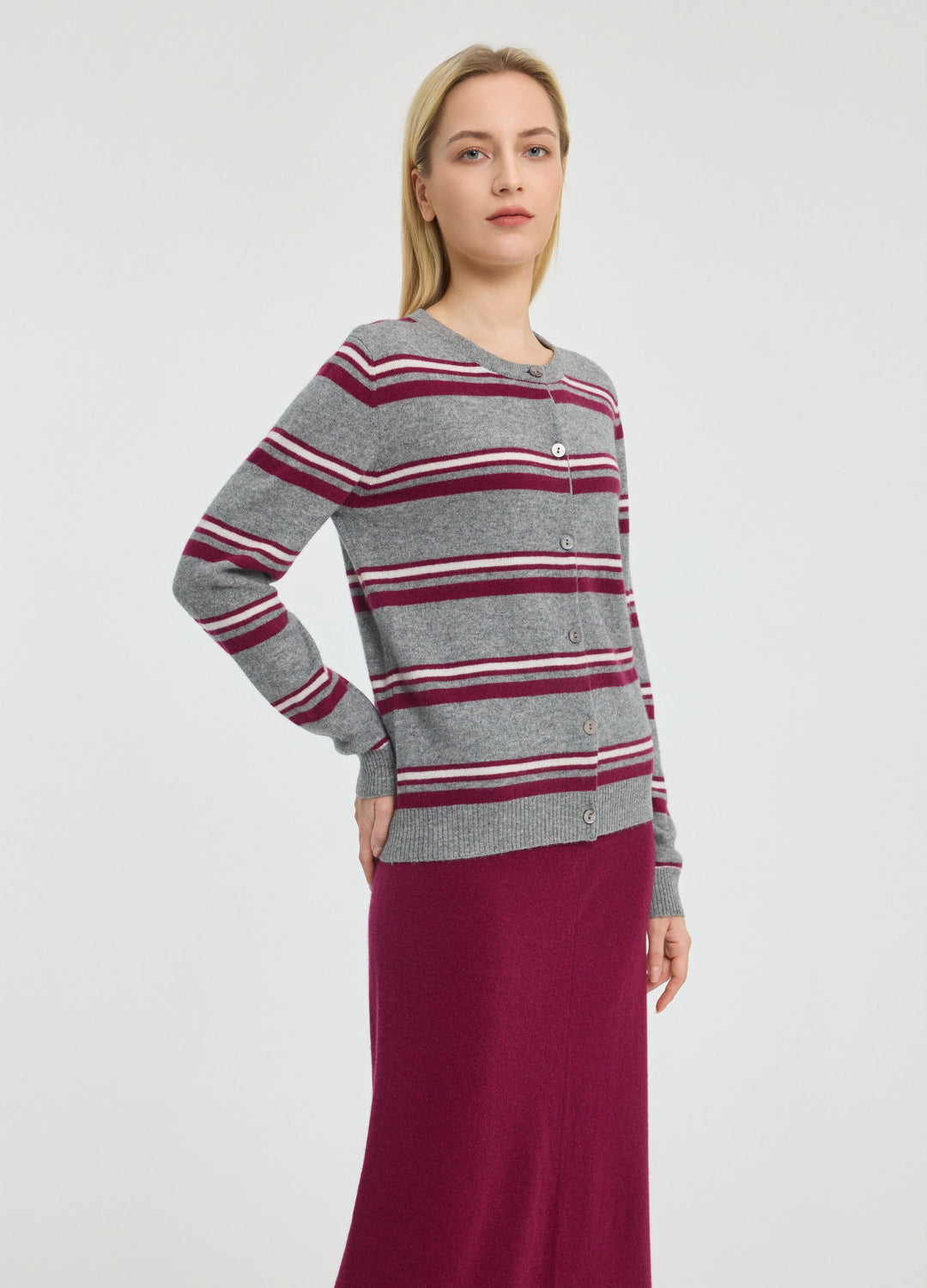 Cashmere Barnes Stripe Cardigan