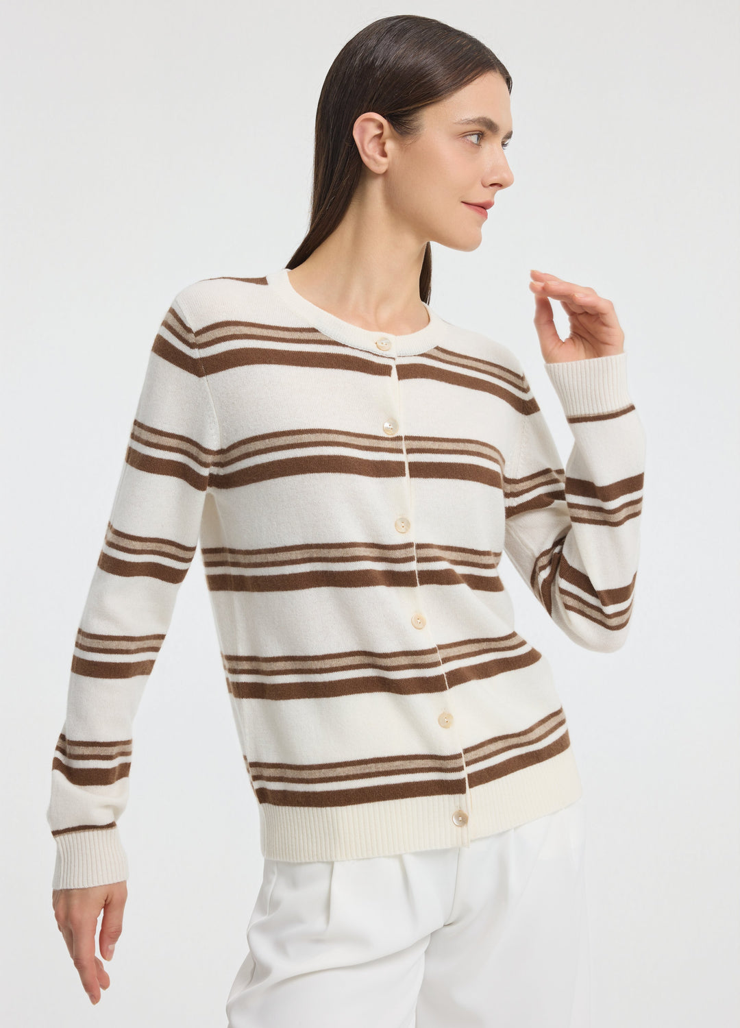 Cashmere Barnes Stripe Cardigan