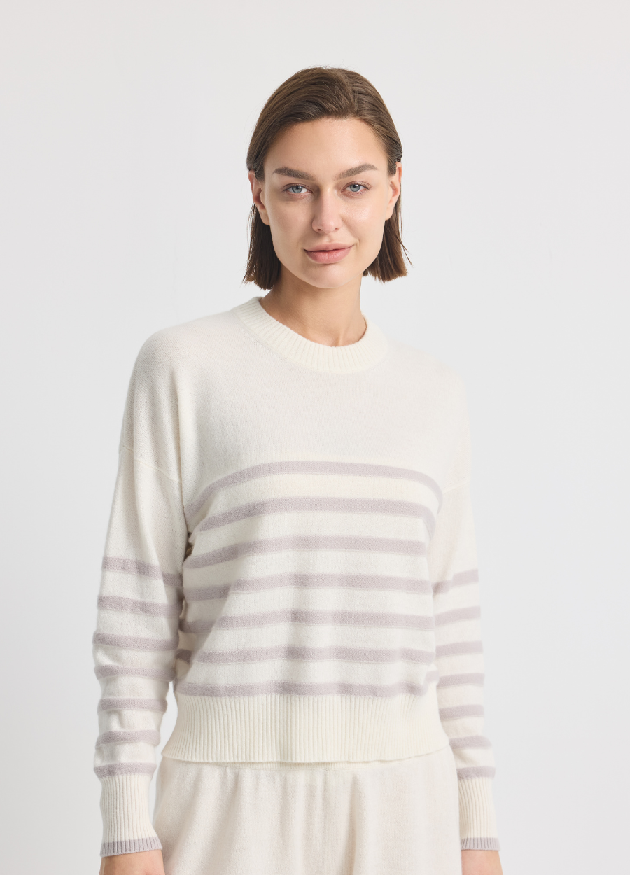 Cashmere Brompton Stripe Crew
