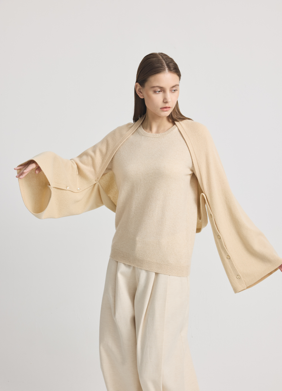 Button Poncho (Merino Blend)