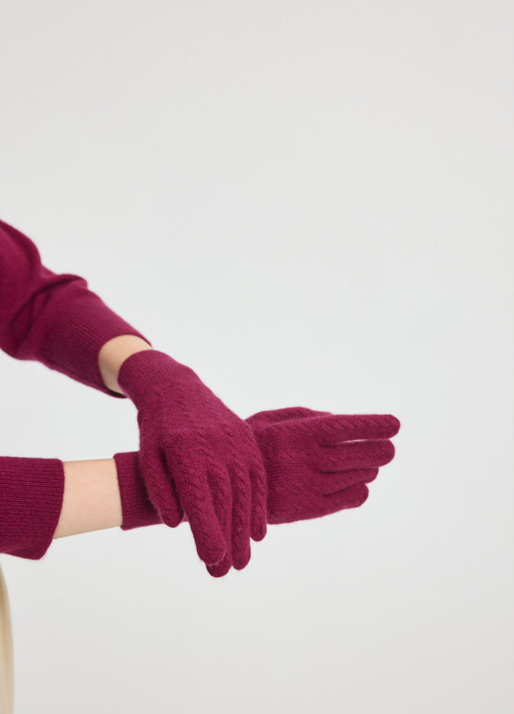 Cashmere Ladies Cable Gloves