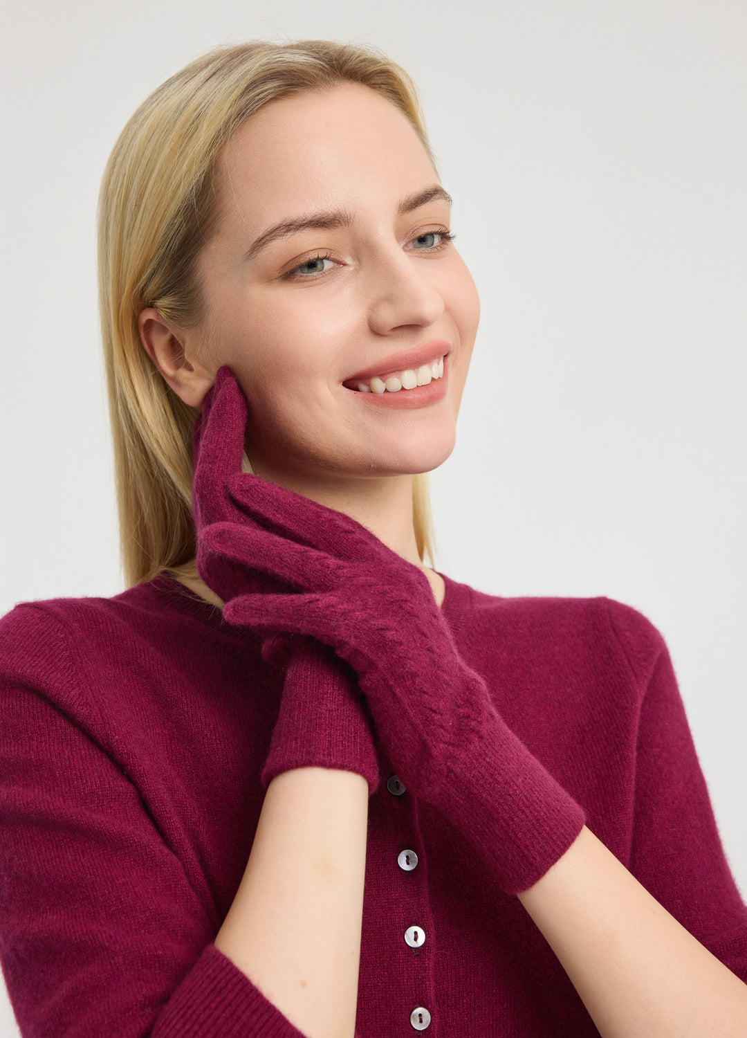 Cashmere Ladies Cable Gloves
