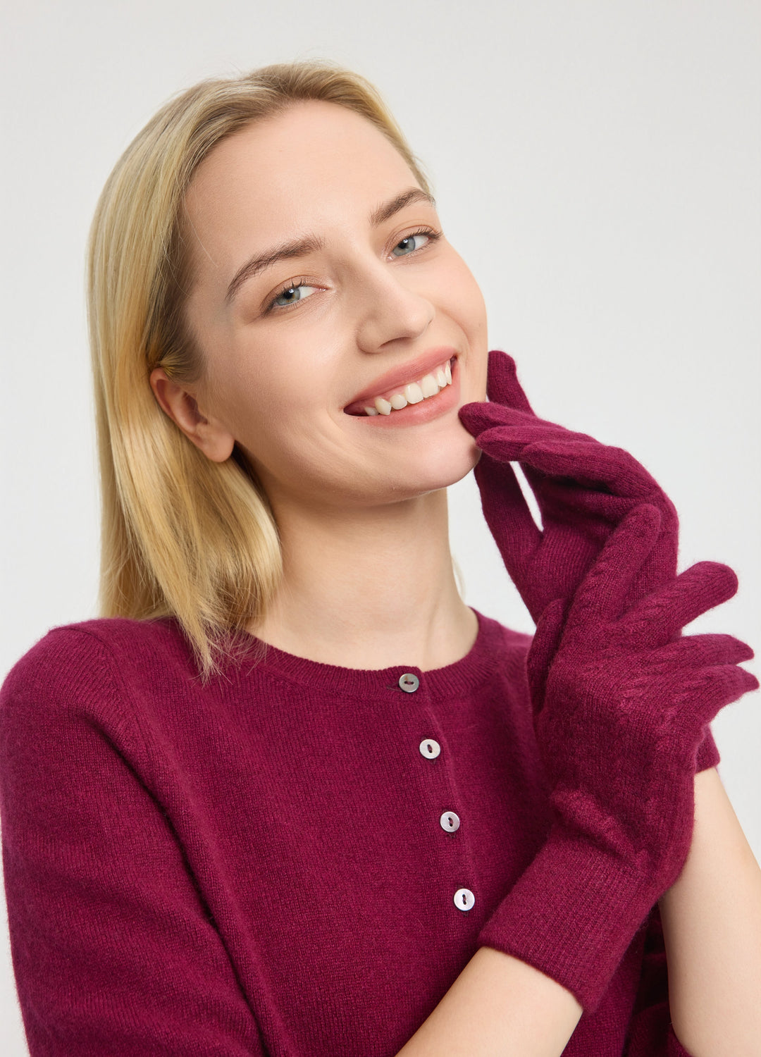 Cashmere Ladies Cable Gloves