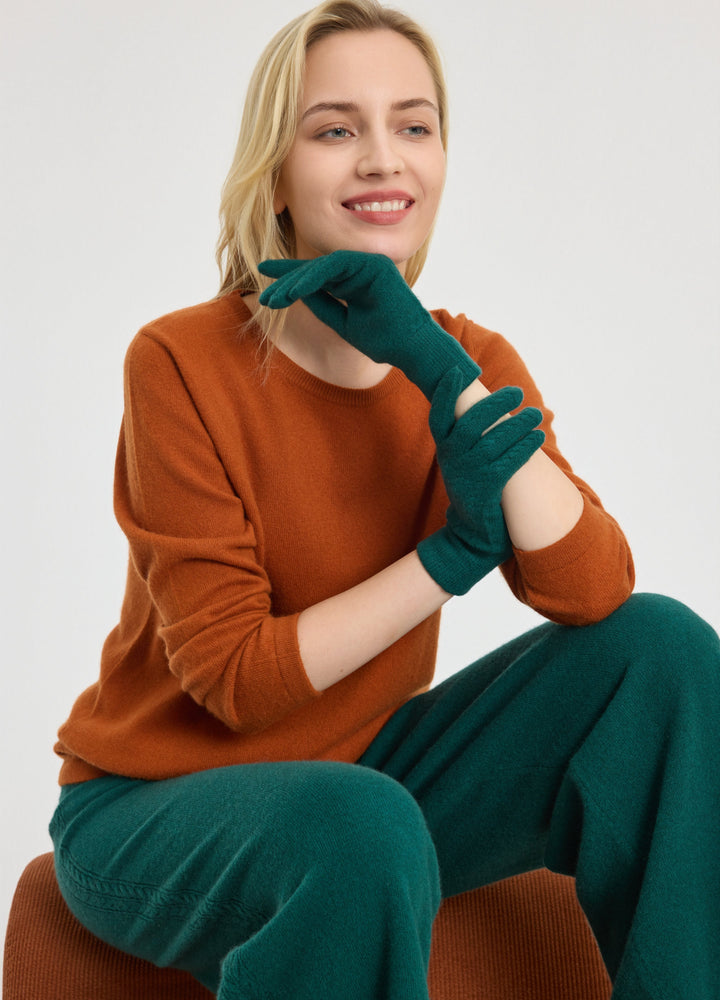 Cashmere Ladies Cable Gloves