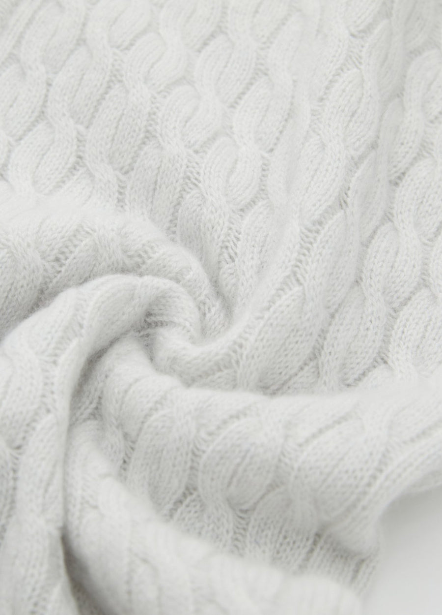 Cashmere Cable Zip Cardigan