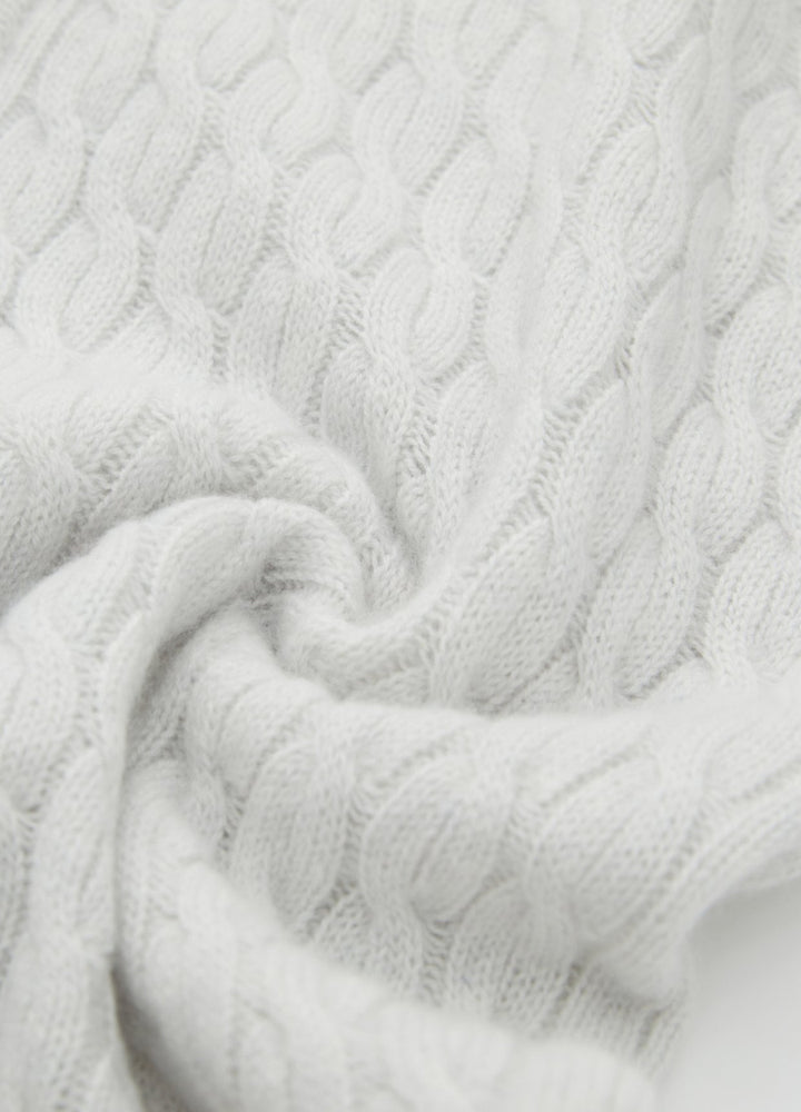 Cashmere Cable Zip Cardigan