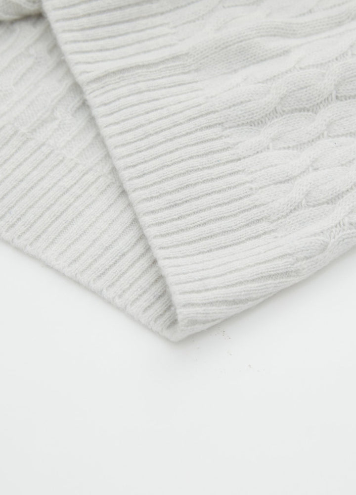 Cashmere Cable Zip Cardigan