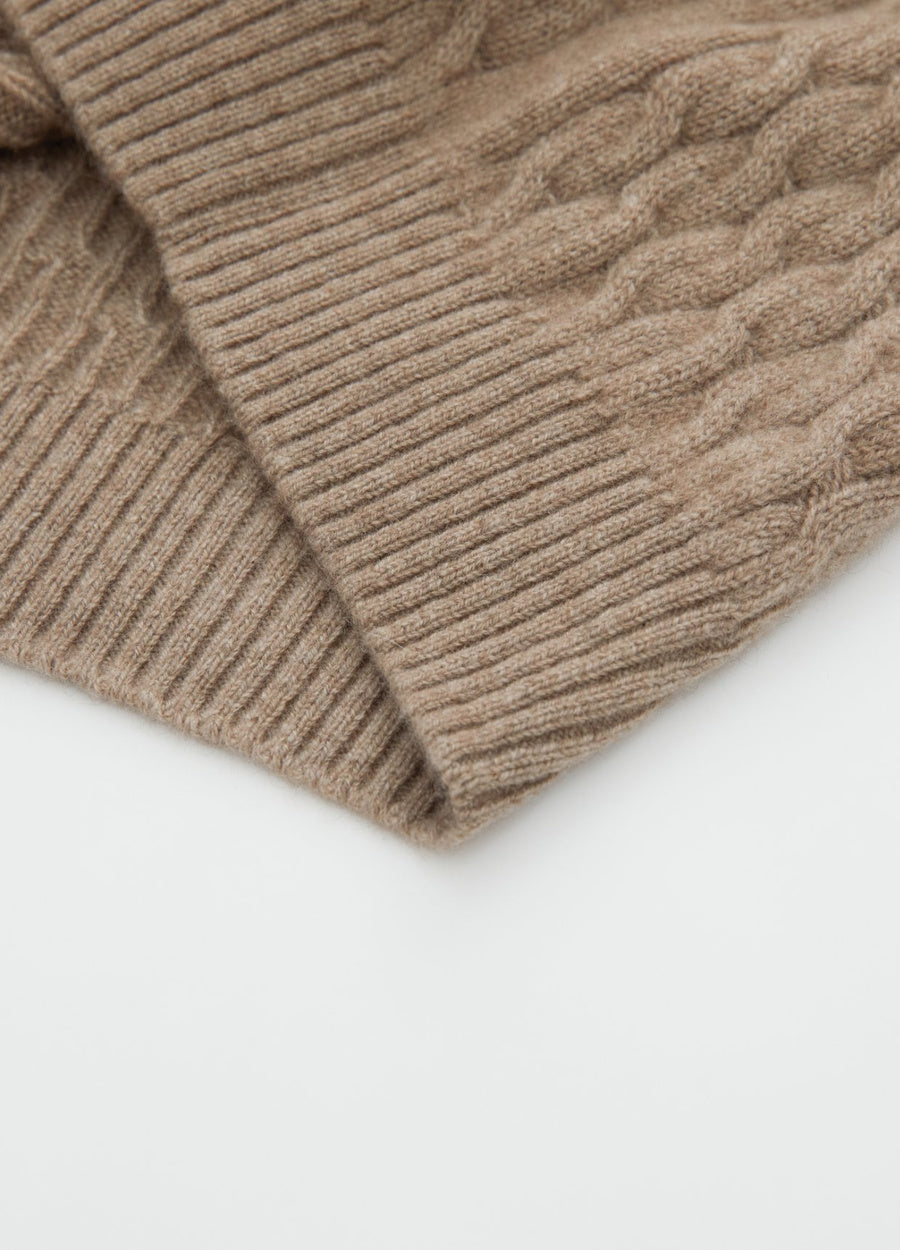 Cashmere Cable Zip Cardigan