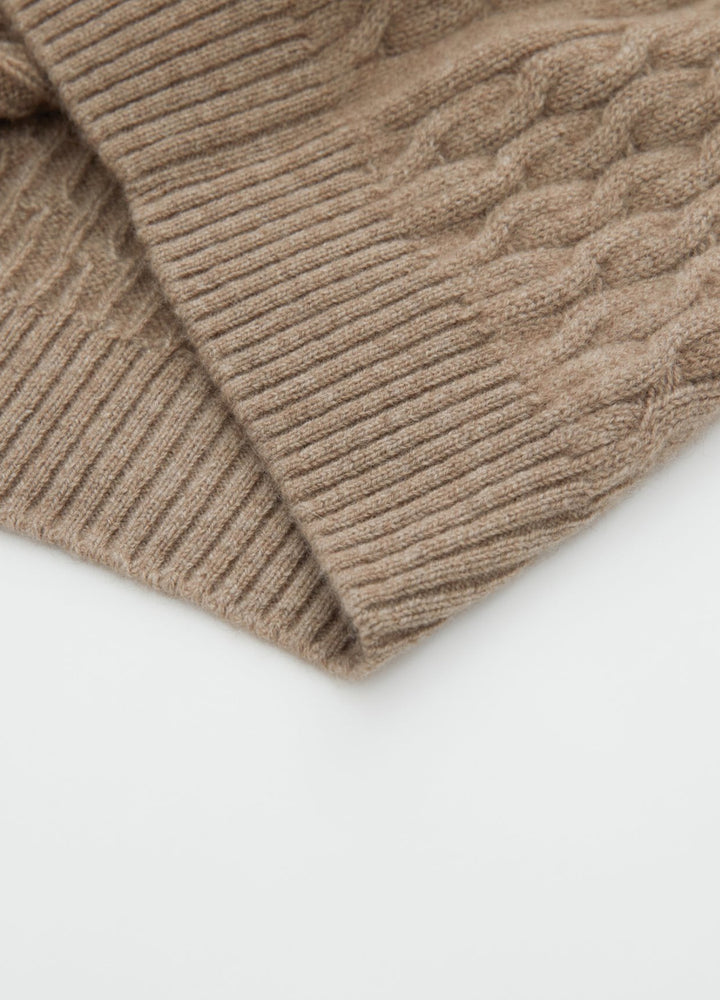 Cashmere Cable Zip Cardigan
