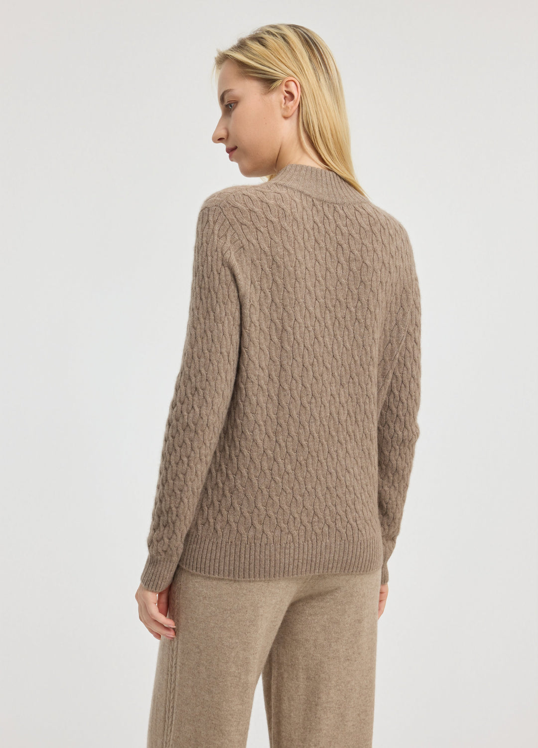 Cashmere Cable Zip Cardigan