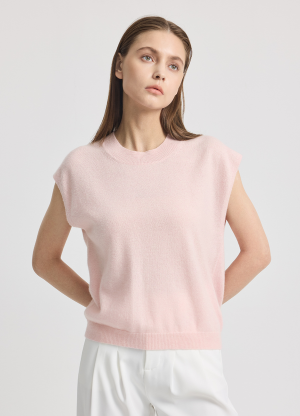 Denner women's cashmere Chelsea Tank in Cherry Blossom
