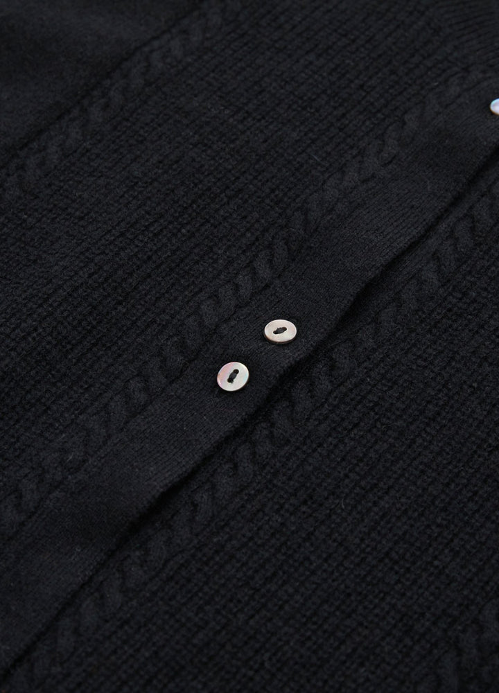Cashmere Cable Detail-Button Gilet